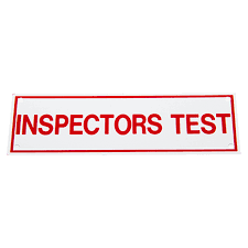 Inspectors Test Sign, Sticker, Decal, 6" x 2" - WeSupplyIt.com