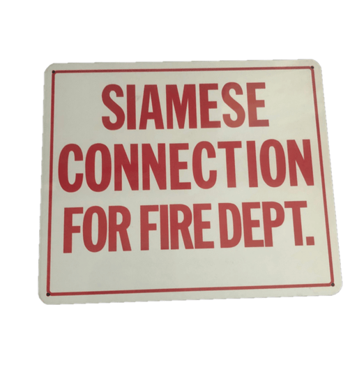 Siamese Connection For Fire Department Sign, Aluminum, 12" x 10" - WeSupplyIt.com