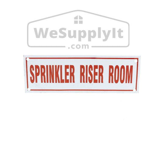 Sprinkler Riser Room Sign, Aluminum, 6" x 2" - WeSupplyIt.com