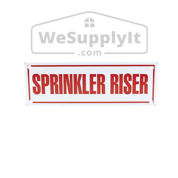 Sprinkler Riser Sign, Aluminum, 6" x 2" - WeSupplyIt.com