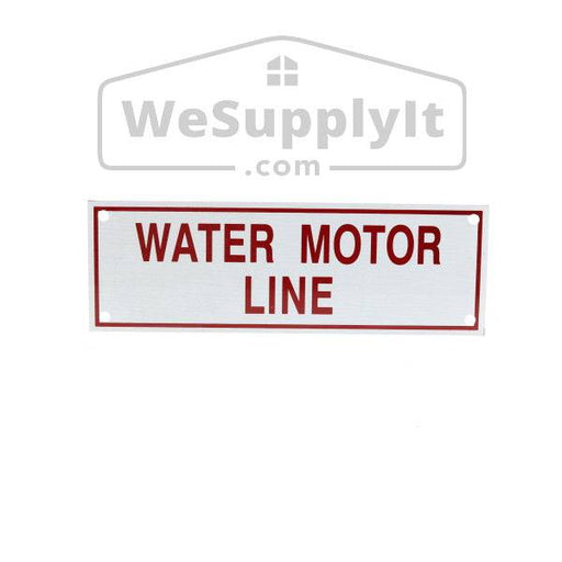 Water Motor Line Sign, Aluminum, 6" x 2" - WeSupplyIt.com