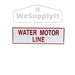 Water Motor Line Sign, Aluminum, 6" x 2" - WeSupplyIt.com