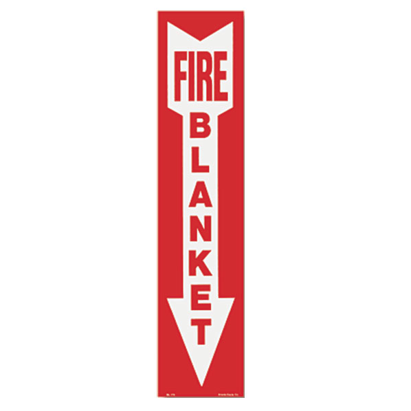 Fire Blanket Arrow Sign - Vinyl - 4" x 18" - S110 - WeSupplyIt.com