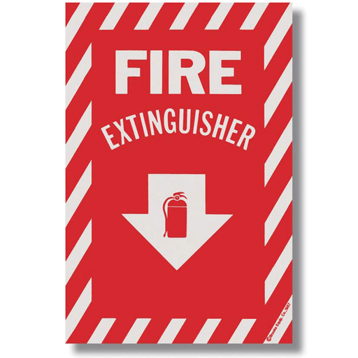 Fire Extinguisher Arrow Sign - Vinyl - 8" x 12" - S118 - WeSupplyIt.com