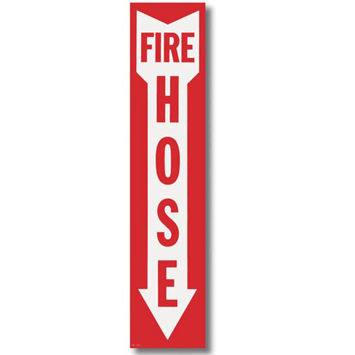 Fire Hose Arrow Sign - Vinyl - 4" x 18" - S106 - WeSupplyIt.com