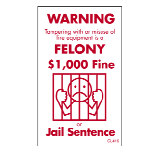 Cato "Felony Warning" Cabinet Sign - Vinyl -  S104 - WeSupplyIt.com