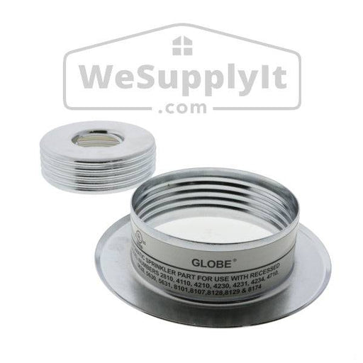 Globe Recessed Threaded Escutcheon 1/2" Adjustment - Available In Multiple Colors - W654 - WeSupplyIt.com