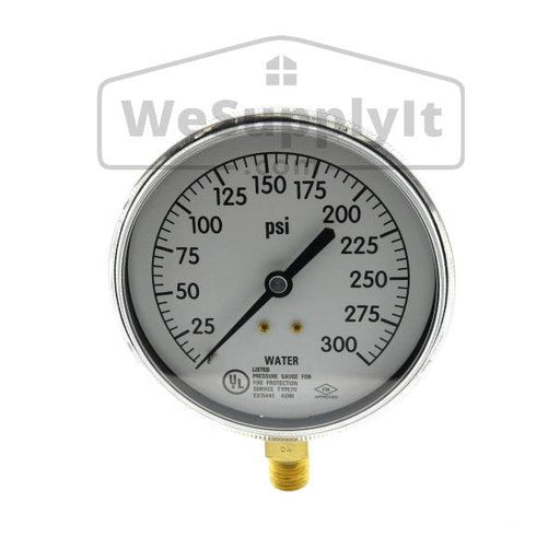 Plastic Gauge, Water Only, 0-300 PSI, UL/ULC/FM - WeSupplyIt.com