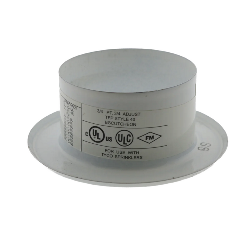 Tyco Style 40 Recessed Fire Sprinkler Escutcheon 3/4" NPT, Stainless Steel White, 56-700-0-010 - WeSupplyIt.com