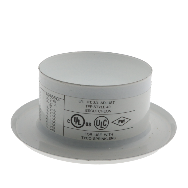 Tyco Style 40 Recessed Fire Sprinkler Escutcheon 3/4" NPT, White, 56-700-4-010 - WeSupplyIt.com