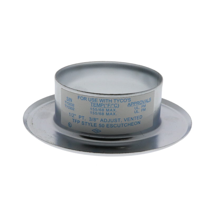 Tyco Style 50 Recessed Fire Sprinkler Escutcheon 1/2" NPT, Stainless Steel, 56-711-1-010 - WeSupplyIt.com