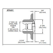 Tyco Raven Institutional Style F Fire Sprinkler Escutcheon, 3" OD, Stainless Steel Grey, 56-318-7-010 - WeSupplyIt.com