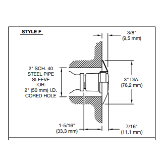 Tyco Raven Institutional Style F Fire Sprinkler Escutcheon, 3" OD, Chrome, 56-314-9-010