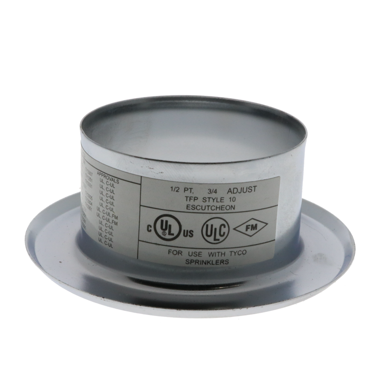 Tyco Style 10 Recessed Fire Sprinkler Escutcheon,  1/2" NPT, Chrome, 56-701-9-010 - WeSupplyIt.com