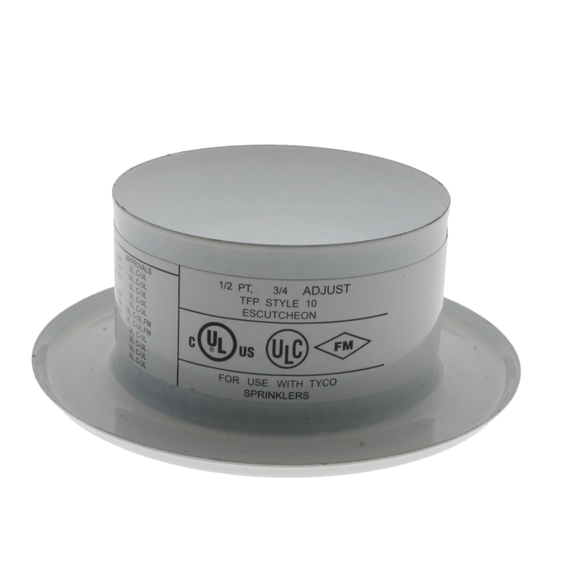 Tyco Style 10 Recessed Fire Sprinkler Escutcheon,  1/2" NPT, White, 56-701-4-010 - WeSupplyIt.com