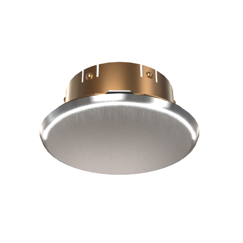 Viking Mirage Cover 23190 Label 23192C Thread On Concealed Fire Sprinkler Cover Plate Escutcheon, Standard 2 3/4" OD, Brushed Chrome, 165 Degree White Label, 23190FC/B - WeSupplyIt.com