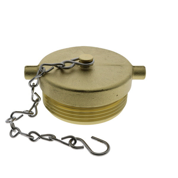 Fire Department Connection FDC Plug With Chain, Brass, 2 1/2