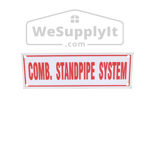 Comb. Standpipe System Sign, Aluminum, 6" x 2"