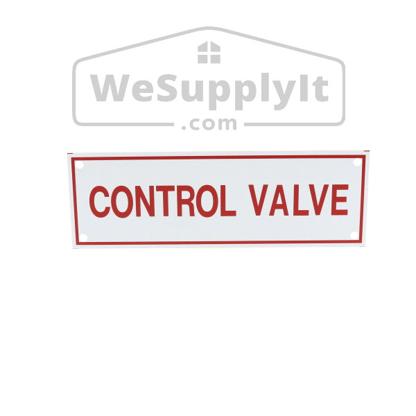 Control Valve Sign, Aluminum, 6" x 2"