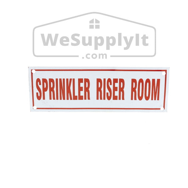 Sprinkler Riser Room Sign, Aluminum, 6" x 2"