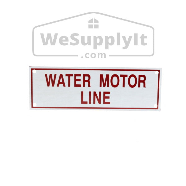 Water Motor Line Sign, Aluminum, 6" x 2"