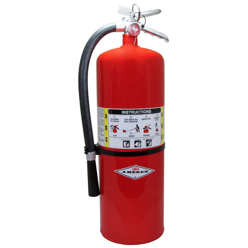 Amerex B441 Fire Extinguisher With Brass Valve, ABC, 10lb, 4A80BC With Wall Bracket