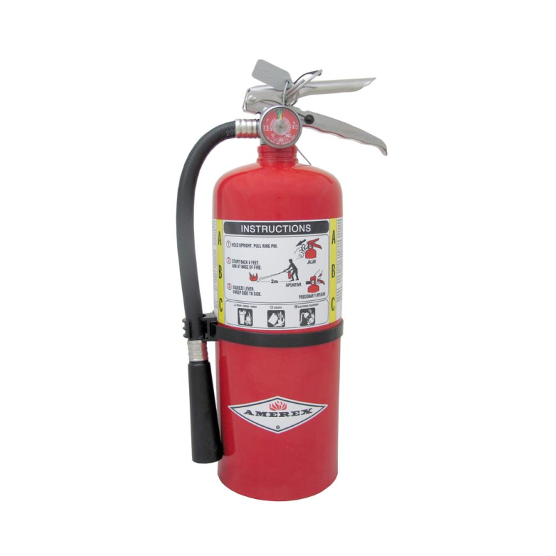 Amerex B461 Fire Extinguisher With Brass Valve, ABC, 6lb, 3A40BC, With Wall Bracket