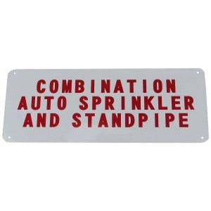 Auto Sprinkler - Standpipe Sign, Aluminum, 12" x 6" - W171