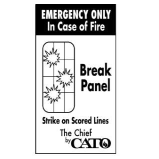 Cato "Break Panel" Cabinet Sign - Vinyl -  S103