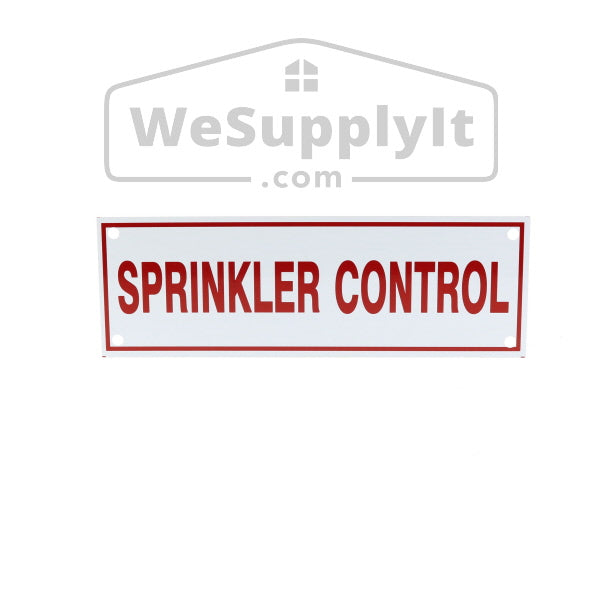 Sprinkler Control Sign, Aluminum, 6" x 2"