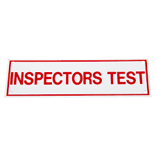 Inspectors Test Sign, Sticker, Decal, 6" x 2"