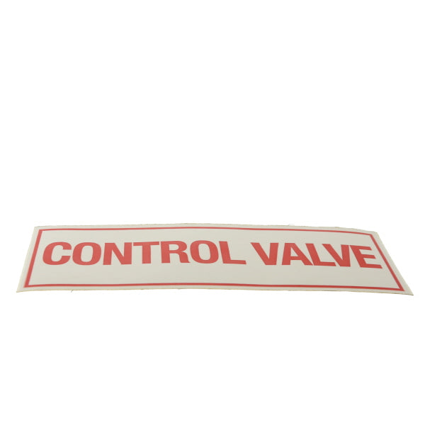 Control Valve Sign, Sticker, Decal, 6" x 2"