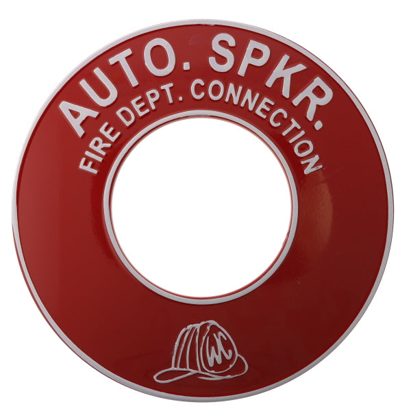 Fire Dept. Connection Auto. Spkr. Sign - Aluminum - 4" IPS,- W356