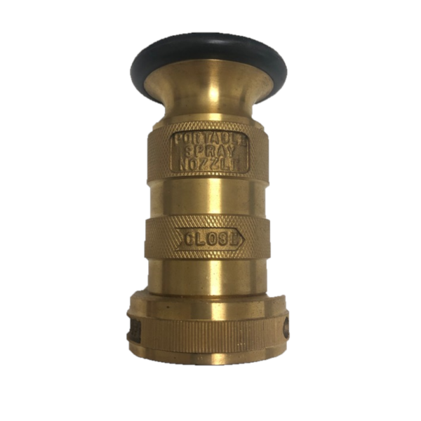 Fire Hose Nozzle, 1 1/2, Adjustable Fog Nozzle, Brass, NST —